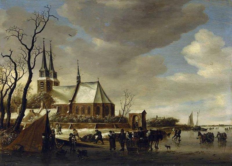 Salomon van Ruysdael A Winter Landscape oil painting picture